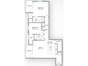 2 Bedroom Floor Plan | Apartment Rental Indianapolis | Artistry