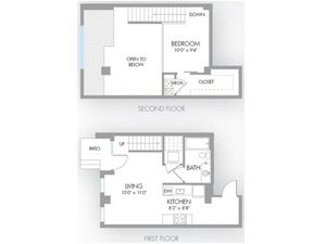 1 Bedroom Floor Plan | Indianapolis Apartments | Artistry