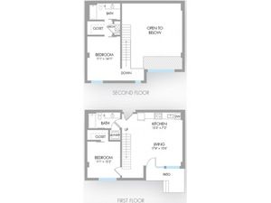 2 Bedroom Floor Plan | Apartment Rental Indianapolis | Artistry