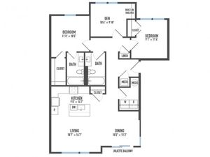 2 Bedroom with Den