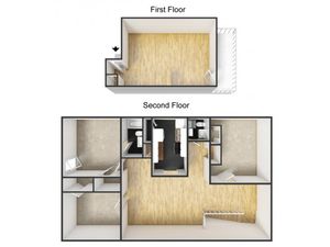 University Terrace Apartments - Three Bedroom Split Level - Unfurnished Units