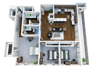 3 bed, 2 bath spacious apartment with a long patio/balcony with a storage closet