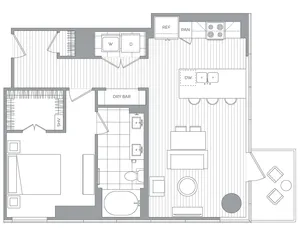N / 1 Bedroom / 1 Bath