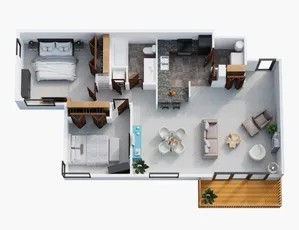 Chateau Village One Bedroom 800 Sq Ft