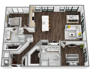 N: 2 Bed / 2 Bath