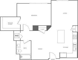 One Bedroom One Bath (934 SF)