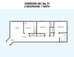 2BR/1BA Diamond