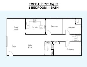 3BR/1BA Emerald
