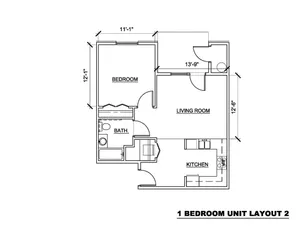 1 Bed 624 sq ft - new in 2024
