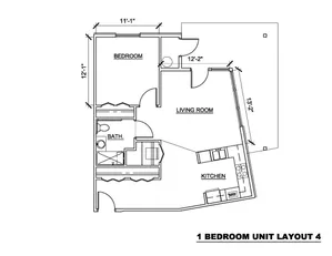 1 Bed 730 sq ft - new in 2024