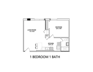 1 bed layout