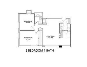 2 bed 1 bath