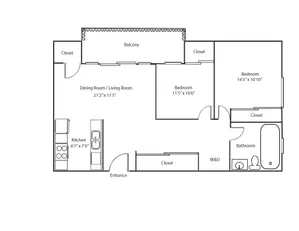 2x1 950 sq. ft