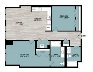 C1 | 2-Bedroom Floorplan