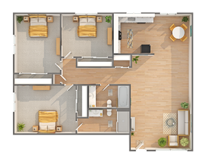 Terrace | 3-Bedroom Floorplan