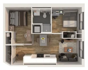 two bedrooms