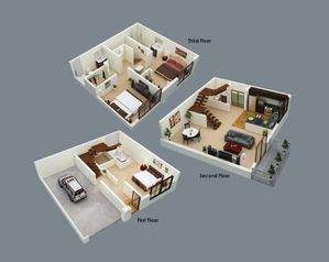 Fenwyck Manor - Three-Floor Layout