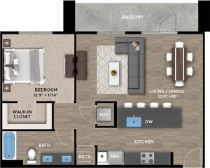1+1G Floor Plan