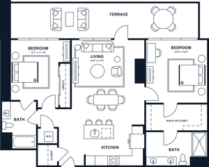 B10 | 2x2 | 1079 sq ft
