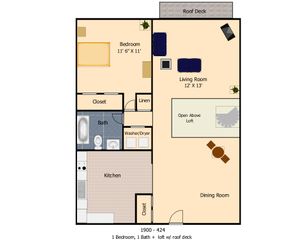 1 Bedroom Loft and Roof Deck