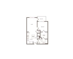 753 square foot one bedroom one bath apartment floorplan image