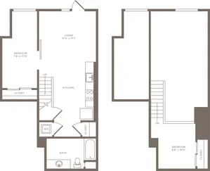 847 square foot two bedroom one bath floor plan image
