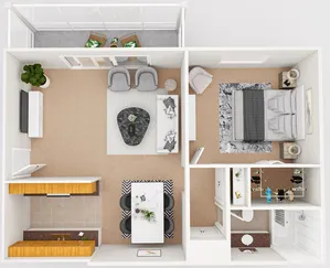 1 x 1 Floor Plan
