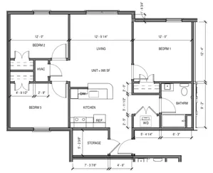 3 bed 1 bath