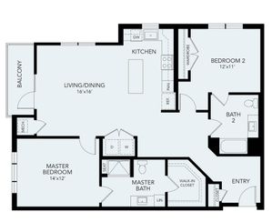 B4 ADA | 2 bed 2 bath | 1341 sq ft