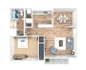 Collective 1 Bedroom floorplan