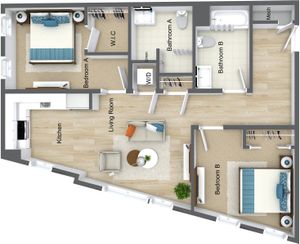 2 Bedroom 2 Bathroom B1