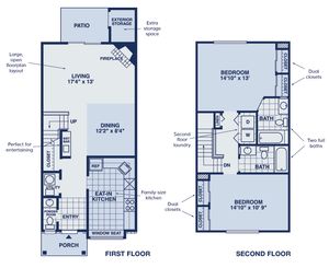 Thomas Meeting Apartments - Two-Story Floorplan