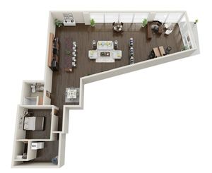 1 BR 1 BA Live Work Space - 1,890 SF