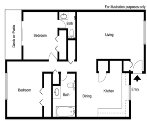Two Bedroom, Two Bath