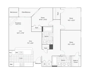 Dover | 3-Bedroom Floorplan