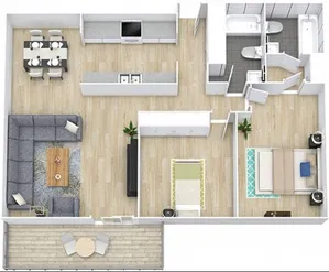 Floorplan- Traditional 2x2 (Prospective Vista Tower) (B5li)