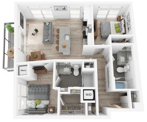 Plan A | 2 bed, 2 bath