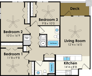 3 Bedroom Floor Plan | West Towne | Ames, Iowa