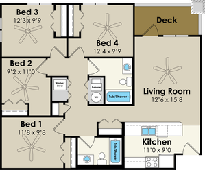 4 Bedroom Floor Plan | West Towne | Ames, Iowa