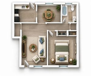 1 Bedroom Deluxe Floorplan