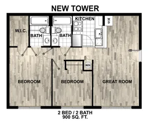 2 Bedroom, 2 Bath