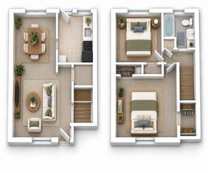 2 Bedroom Townhome Floorplan