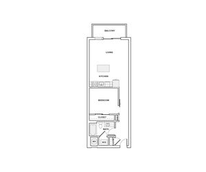 680 square foot one bedroom one bath apartment floorplan image