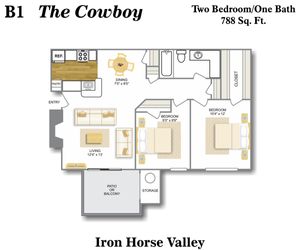Floor Plan 9 | Apartments In North San Antonio | Iron Horse Valley Apartments