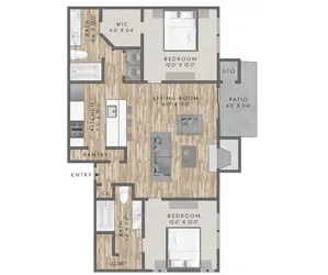 B3 2X2 1058 sqft