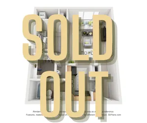 Modern apartment floor plan showcasing a spacious layout with a cozy living area, stylish kitchen, and well-designed bedrooms. Now sold out!