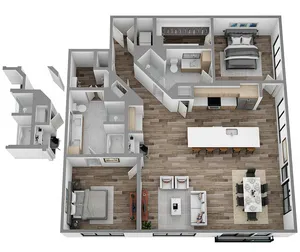 V: 2 bed / 2 bath