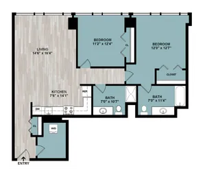 C6 | 2-Bedroom Floorplan