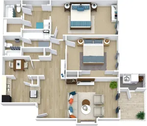 2 BED / 2 BATH / 1048 SQFT
