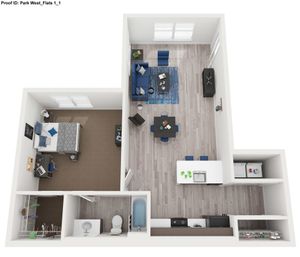 1 Bdrm Floor Plan | Park West | Apartments In College Station, Texas